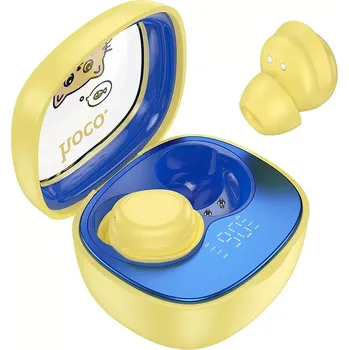 Sluchátka Bezdrátová sluchátka HOCO bluetooth TWS pro děti EW111 žlutá