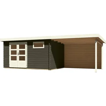 Zahradní domek Dřevěný zahradní domek BASTRUP 8 s přístavkem Lanitplast