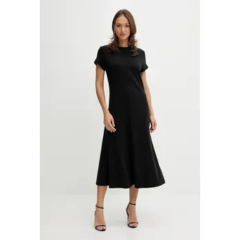 Dámské šaty Bavlněné šaty Tommy Hilfiger černá barva, maxi, WW0WW46710 99X, vel. XS