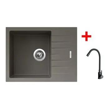 Sinks PERFECTO 650 Truffle + ELASTA černá matná