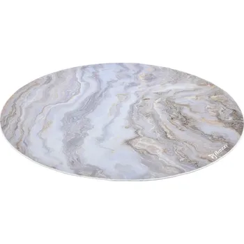 Podložka pod myš AROZZI Zona Floorpad White Marble/ ochranná podložka na podlahu/ kulatá 121 cm průměr/ design bílý mramor