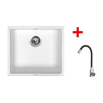 Granitový dřez Sinks FRAME 457 Milk + Elasta nerez/černá