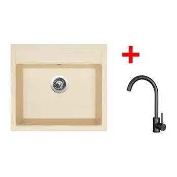 Kuchyňský dřez Sinks SOLO 560 Sahara + ARCO černá matná