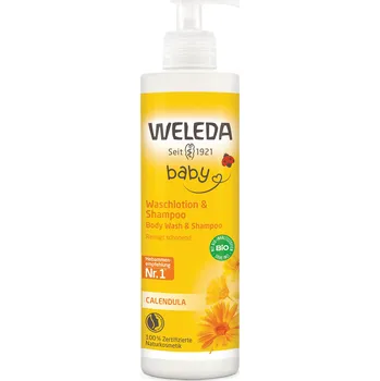 Dětský šampon Weleda Baby Body Wash & Shampoo měsíčkový mycí gel a šampon 400 ml