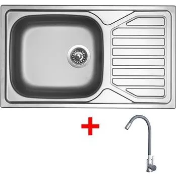 Nerezový dřez Sinks OKIO 860 XXL + ELASTA nerez/šedá