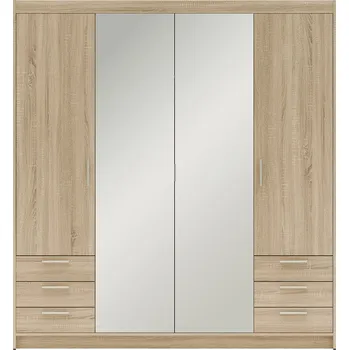 Šatní skříň Šatní skříň ELENA 4D 6S + zrcadlo + 6x zásuvka | 176,3 cm | dub sonoma
