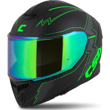 Helma na motorku Cassida Integral GT 2.1 Flash černo-fluo zeleno-šedá S