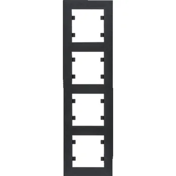 vypínač Hager Rámeček, Lumina intense, černá mat Orientace: Svislý, Rozměry: 4-násobný