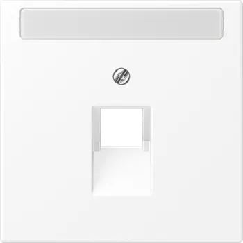 Elektrická zásuvka Centrální díl pro zásuvku IAE/UAE s popisovým polem, 1x8pólová, JUNG LS990 Barva: Matná sněhová bílá