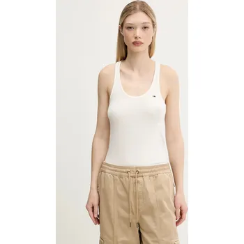 Top Tommy Jeans béžová barva, DW0DW20917 01X, vel. XL