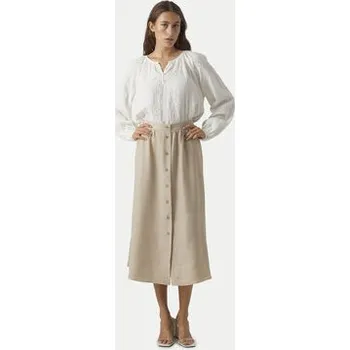 Dámská sukně Vero Moda Midi sukně Melaney 10304134 Béžová Regular Fit M