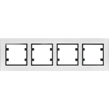 vypínač Hager Rámeček, Lumina passion, bílé sklo Orientace: Vodorovný, Rozměry: 4-násobný