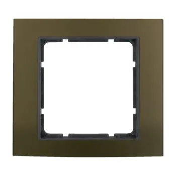 Elektrická zásuvka Rámeček Berker B.3, Alu, hnědá/antracit Rozměry: 1-násobný