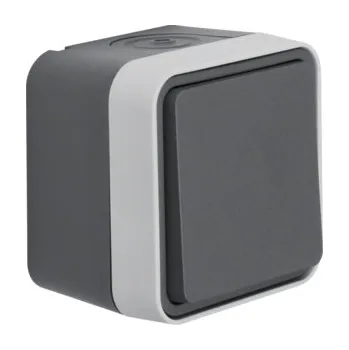 Elektrická zásuvka Vypínač řazení 6, komplet., IP 55, Berker W.1, sv. šedá, mat