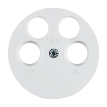 Elektrická zásuvka Centrální díl pro anténní zásuvku se čtyřmi otvory, Berker R.1/R.3/R.classic Barva: Bílá, Povrch: Lesk