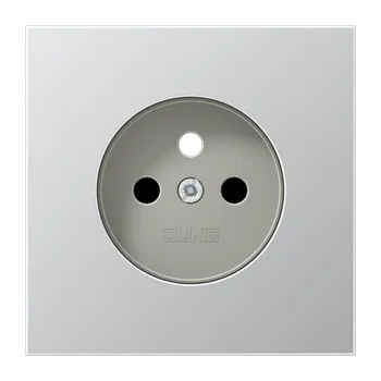 Centrální díl pro zásuvku se zemnícím kolíkem, JUNG LS990 Barva: Hliník