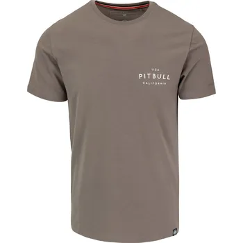 Pánské tričko PitBull West Coast - pánské triko USA CAL hnědé 2XL