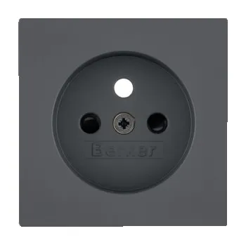 Elektrická zásuvka Centrální díl pro zásuvku s ochranným kolíkem, s clonkami, Berker Q.1/Q.3/Q.7/Q.9 Barva: Antracit, Povrch: Sametová