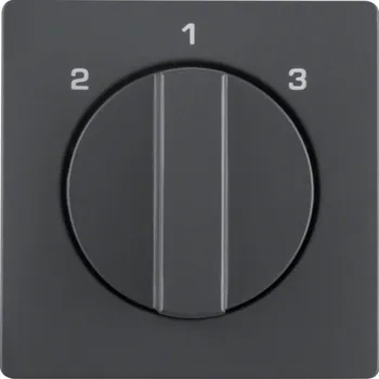 Elektrická zásuvka Centrální díl s otočným knoflíkem pro 3-polohový přepínač, centralizovaný, Berker Q.x, Barva: Antracit, Povrch: Mat