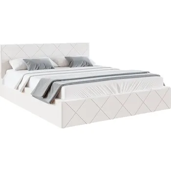 Postel Čalouněná postel CARO 160x200 s kovovým zdvižným roštem BÍLÁ