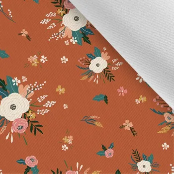 2. Třída - Látka gabardén light skořicové květiny