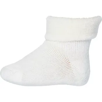 mpDenmark dětské teplé ohrnovací merino ponožky Krémová 22-24 (10-12 cm)