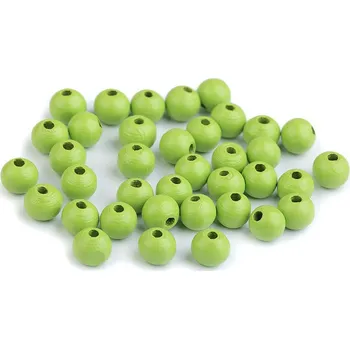 Šperk Dřevěné korálky Ø8 mm, barva 60 zelená sv.