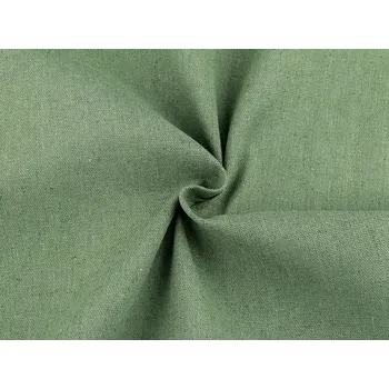 Lněná látka dekorační, barva 6 (4) zelená šalvěj tmavá