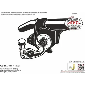 Tažné zařízení Tažné zařízení Audi Q3 Sportback 12/2018-> BS 400-036 od SVC GROUP