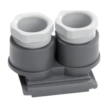 Elektrická zásuvka Kabelová průchodka 2-násobná, M20x1,5, IP 55, Berker W.1, šedá