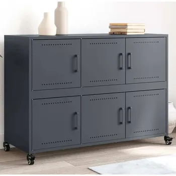 Příborník do zásuvky vidaXL Příborník 100,5 x 39 x 72 cm ocel [846742] Barva: antracitová