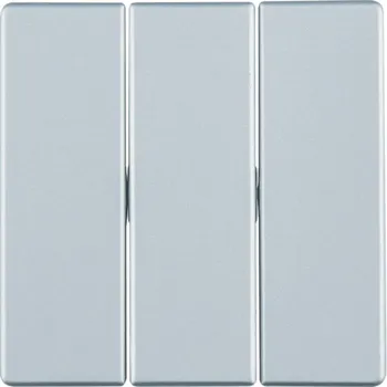 Elektrická zásuvka Kryt dělený 3-násobný, Berker Q.1/Q.3/Q.7/Q.9 Barva: Stříbrná, Povrch: Sametová