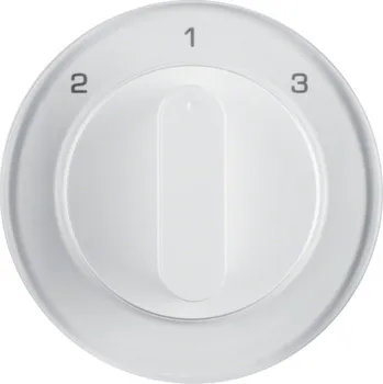 vypínač Centrální díl s otočným knoflíkem pro 3-polohový přepínač, Berker R.1/R.3/R.8 Barva: Bílá, Povrch: Lesk