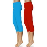 3/4 Sportovní legíny (Červená+Sv. modrá) 2 ks - M-XL
