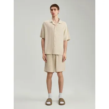 Pánské kalhoty Šortky s přidaným lnem - S - House - béžová - 994EV-08X