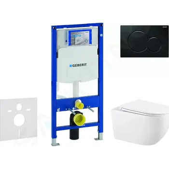 Geberit Duofix Set předstěnové instalace, klozetu Gaia sedátka softclose, tlačítko Sigma01, černá, SANI11CA5134
