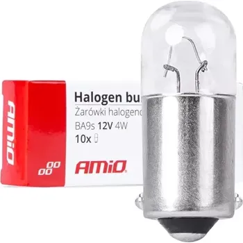 Autožárovka AMIO Halogenové žárovky T4W 12V 4W BA9S 10ks