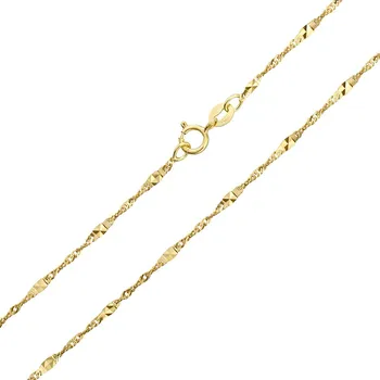 Šperk Zlatý řetízek Singapur ze žlutého zlata s broušenými destičkami - 1,9 mm