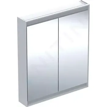 Koupelnový nábytek Geberit ONE Zrcadlová skříňka s LED osvětlením, 75x90x15 cm, 2 dvířka, bílá, 505.812.00.2