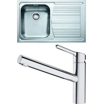 Nerezový dřez Franke Sety kuchyňský set N82, nerezový dřez LLX 611/2 + FC 3054 Orbit, chrom