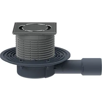 Kanalizační potrubí HL Primus blue (Suchý sifon) podlahová vpust, vodorovný odtok DN40/50, 121x121 mm Klick-Klack/115x115 mm