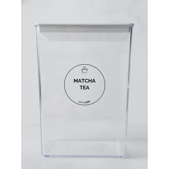Samolepící etiketa MATCHA TEA – průhledná samolepka na dózu, tučné písmo, 5 cm | DomaLEP