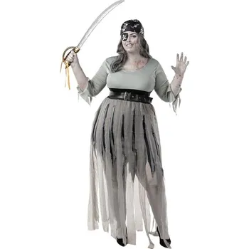 Karnevalový kostým Funiglobal - Plus size kostým zombie pirát pro ženy - XL