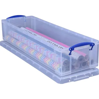 Úložný box usporadejto.cz Robustní plastový box na balící papíry a jiné potřeby, transparentní, 80x26x16cm Manutan 22 l