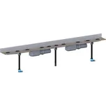 HL Plochý nerezový žlab k zabudování ke stěně včetně dvou odtoků DN50, bez krytu žlabu, délka 1000mm