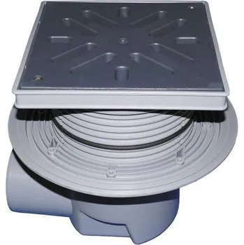 HL Velkokapacitní dvorní vtok DN110, ležatý odtok s izolační přírubou, ZU - suchá klapka