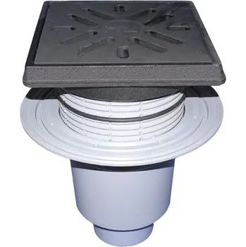 kanalizace HL Velkokapacitní dvorní vtok DN160, svislý odtok s izolační přírubou, ZU - suchá klapka