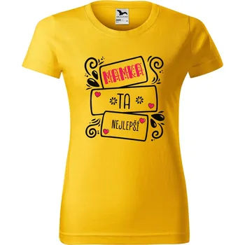 Dámské tričko DOBRÝ TRIKO Dámské tričko s potiskem Nejlepší mamka Barva: Žlutá, Velikost: XS