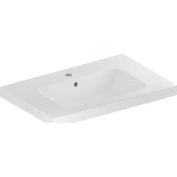 Umyvadlo Geberit iCon umyvadlo s odkládací plochou, 75x48 cm, s otvorem pro baterii, s přepadem, bílá