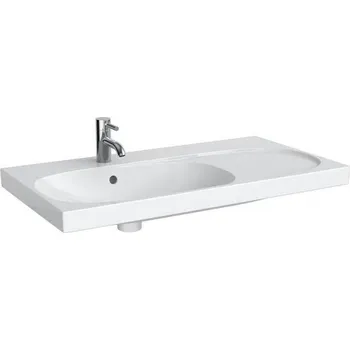 Umyvadlo Geberit Acanto umyvadlo 90x48,2 cm, s otvorem pro baterii, s přepadem, odkládací plocha vpravo, bílá